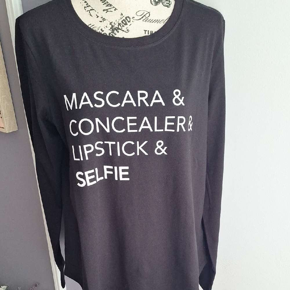 Black Graphic Long Sleeve Shirt